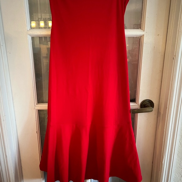NWT SZ O/S Gorgeous Red Susana Monaco Flutter Midi dress. - Picture 7 of 8
